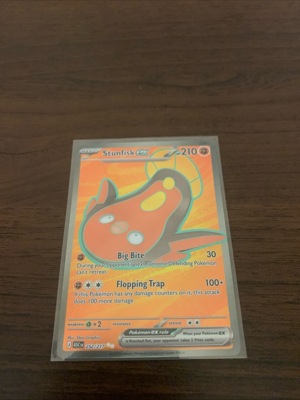 Stunfisk EX Orange Trading Card - Collectible